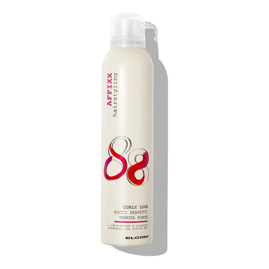 Gel per capelli ricci in formulazione spray, applicatore tipo lacca color bianco e rosso. 