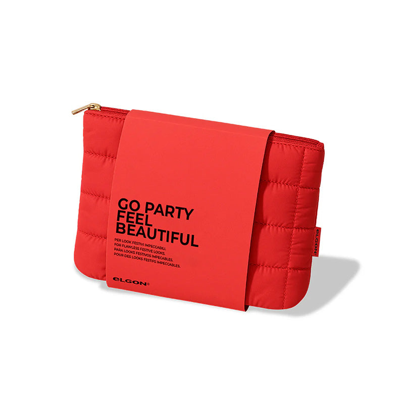 Beauty bag rossa con zip.