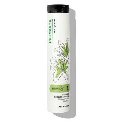 Shampoo bianco con serigrafia verde e tappo flip top nero